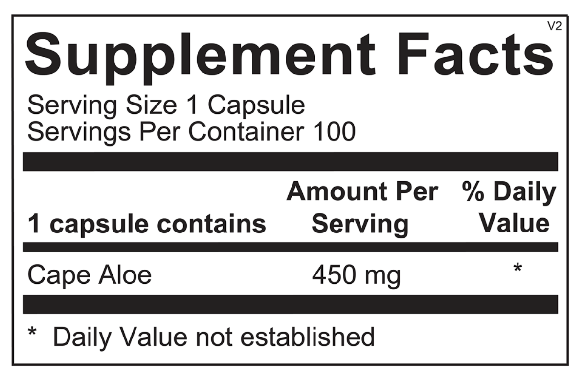 Cape Aloe 450, 100 capsules